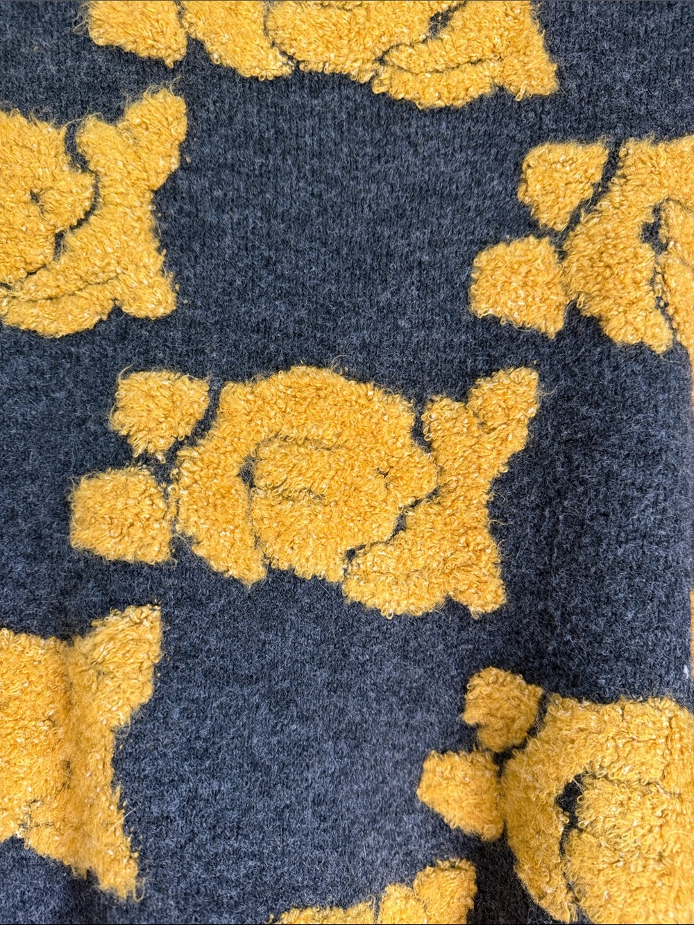 Pilcro Rosetta Charcoal and Mustard Floral Open-Front Cardigan - Picture 4 of 4
